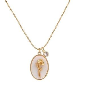 14k GP Rose June BirthFlower Necklace